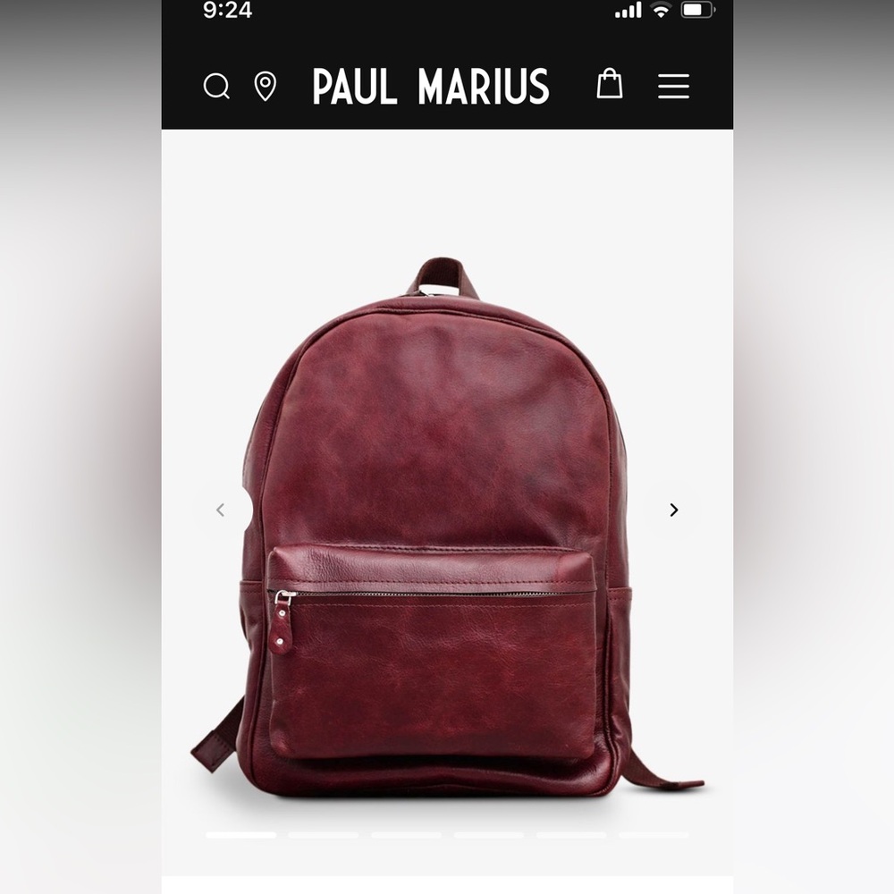 Paul Marius Burgundy Leather Backpack